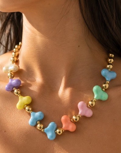 Statement kette pastellfarbene - statement,