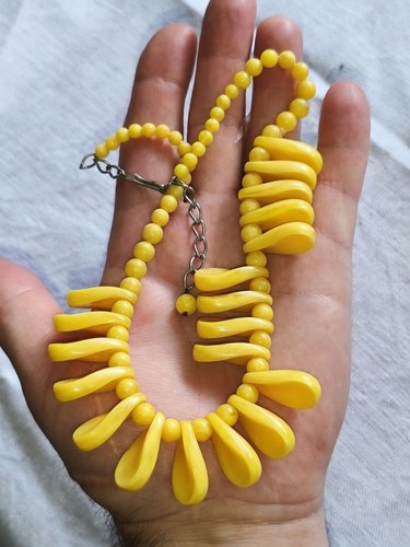 Vintage statement kette - statement, gelb