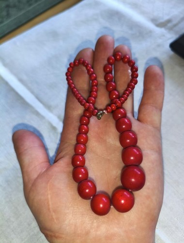 Vintage holzperlen kette - holzperlen, |