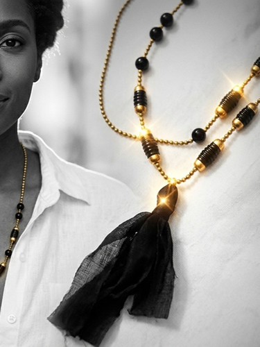 Boho mala edelstein - mala, lang
