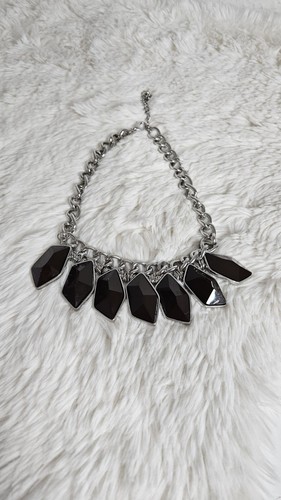 Statement kette schwarz silber - statement-kette, schwarz/silber