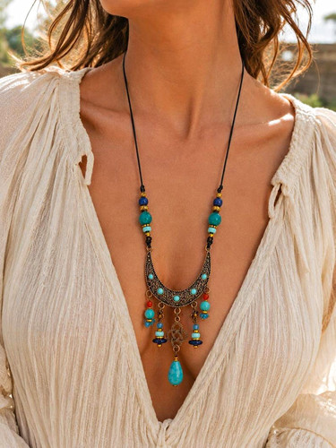 Boho statement halskette mit - statement,
