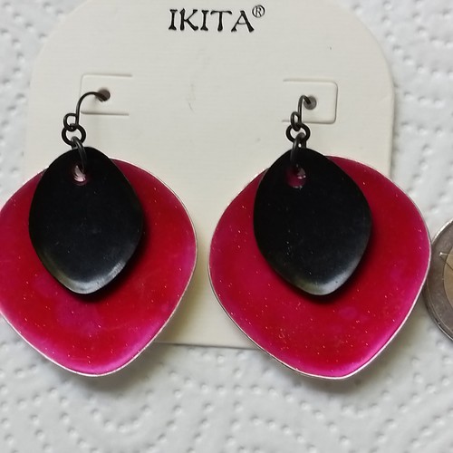 Ohrhänger fuchsia schwarz