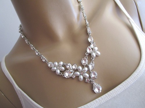 Damen strass collier hals - strass,