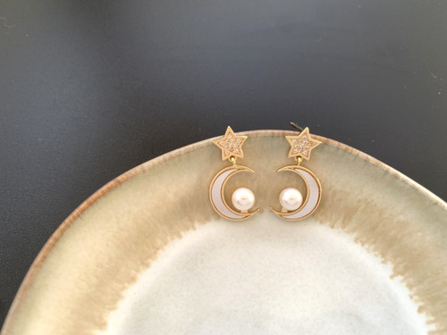 Perlen ohrringe damen mond - perlen,