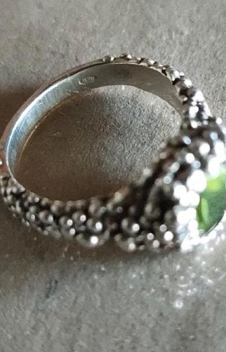 925 silber ring peridot - silber,
