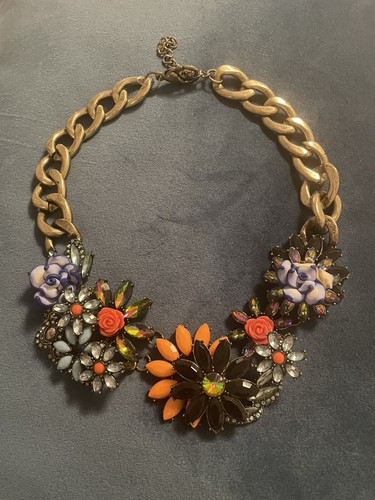 Statement kette blüten bunt - kette,