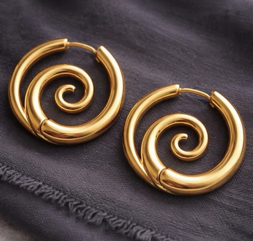 Goldene spiral creolen - spiral,