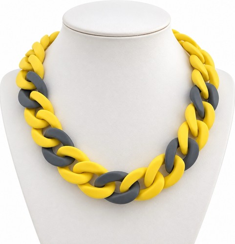 Statement kette gelb grau - statement,