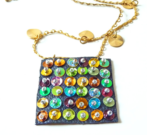 Designer boho leder kette - leder,